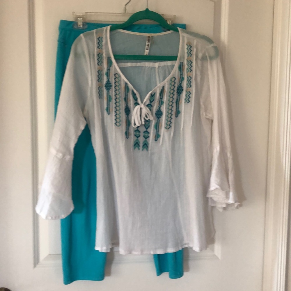 Sheer bell sleeve top
